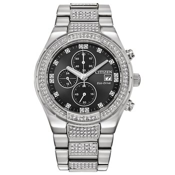 Eco-Drive Quartz Crystal Mens Watch Stainless Steel