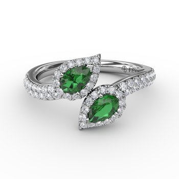 Double The Love Emerald and Diamond Ring