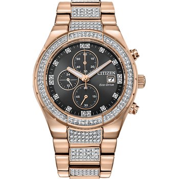 Eco-Drive Quartz Crystal Mens Watch Stainless Steel
