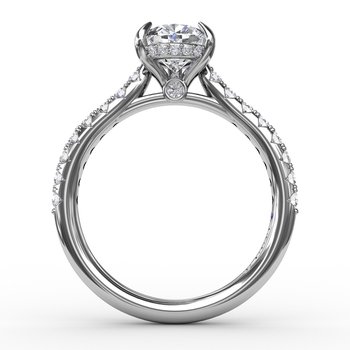 Pear Cut Solitaire With Hidden Halo