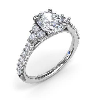 Clustered Diamond Engagement Ring