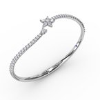 Fana Asymmetrical Diamond Bangle Bracelet