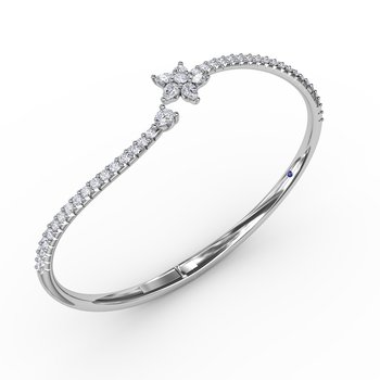 Asymmetrical Diamond Bangle Bracelet