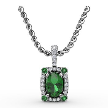 Feel The Elegance Emerald and Diamond Pendant