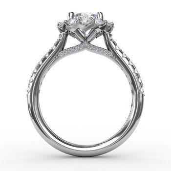 Classic Round Halo Engagement Ring