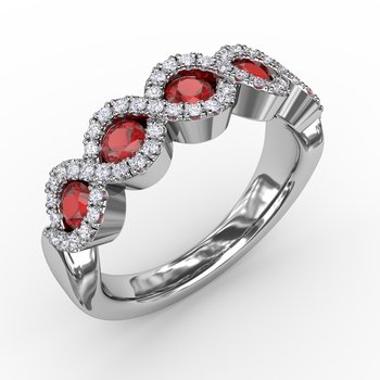Hold Me Close Ruby and Diamond Twist Ring