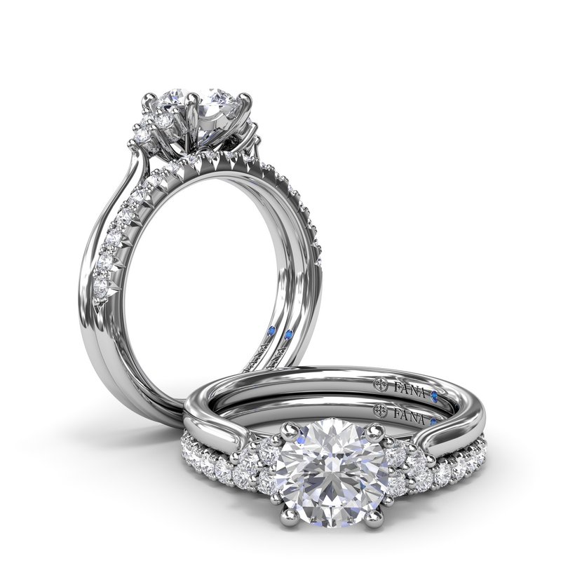 Fana Sophisticated Side Cluster Diamond Engagement Ring