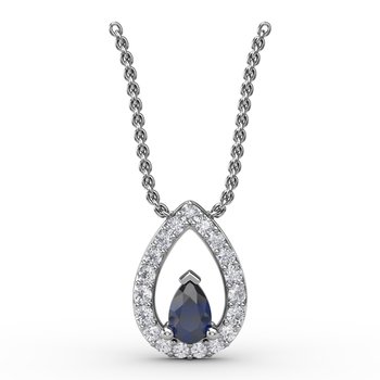 Tears of Love Sapphire and Diamond Pendant