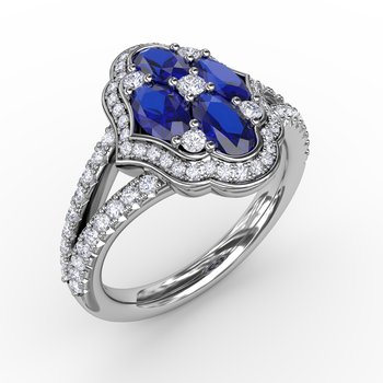 Make A Statement Sapphire and Diamond Ring