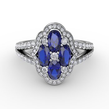 Make A Statement Sapphire and Diamond Ring