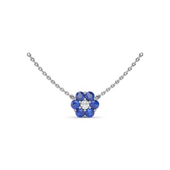 Floral Sapphire and Diamond Necklace