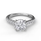 Fana Classic Round Cut Solitaire With Hidden Halo