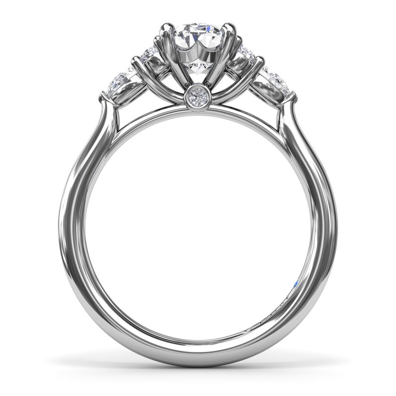 Fana Pear Side Cluster Diamond Engagement Ring