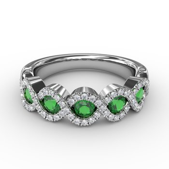 Hold Me Close Emerald and Diamond Twist Ring