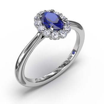 Blooming Halo Sapphire and Diamond Ring