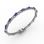 Fana Sapphire and Diamond Pear Shape Bracelet
