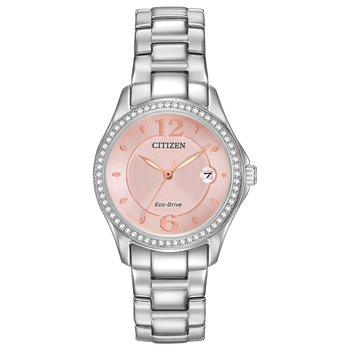 Eco-Drive Dress/Classic Crystal Ladies Watch Stainless Steel