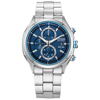 Eco-Drive Quartz Sport Casual Mens Watch Stainless Steel