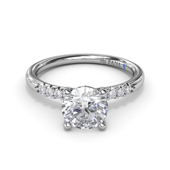 Quarter Band Diamond Engagement Ring