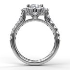 Fana Large Diamond Cushion Halo Engagement Ring