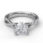Fana Alternating Diamond Twist Engagement Ring