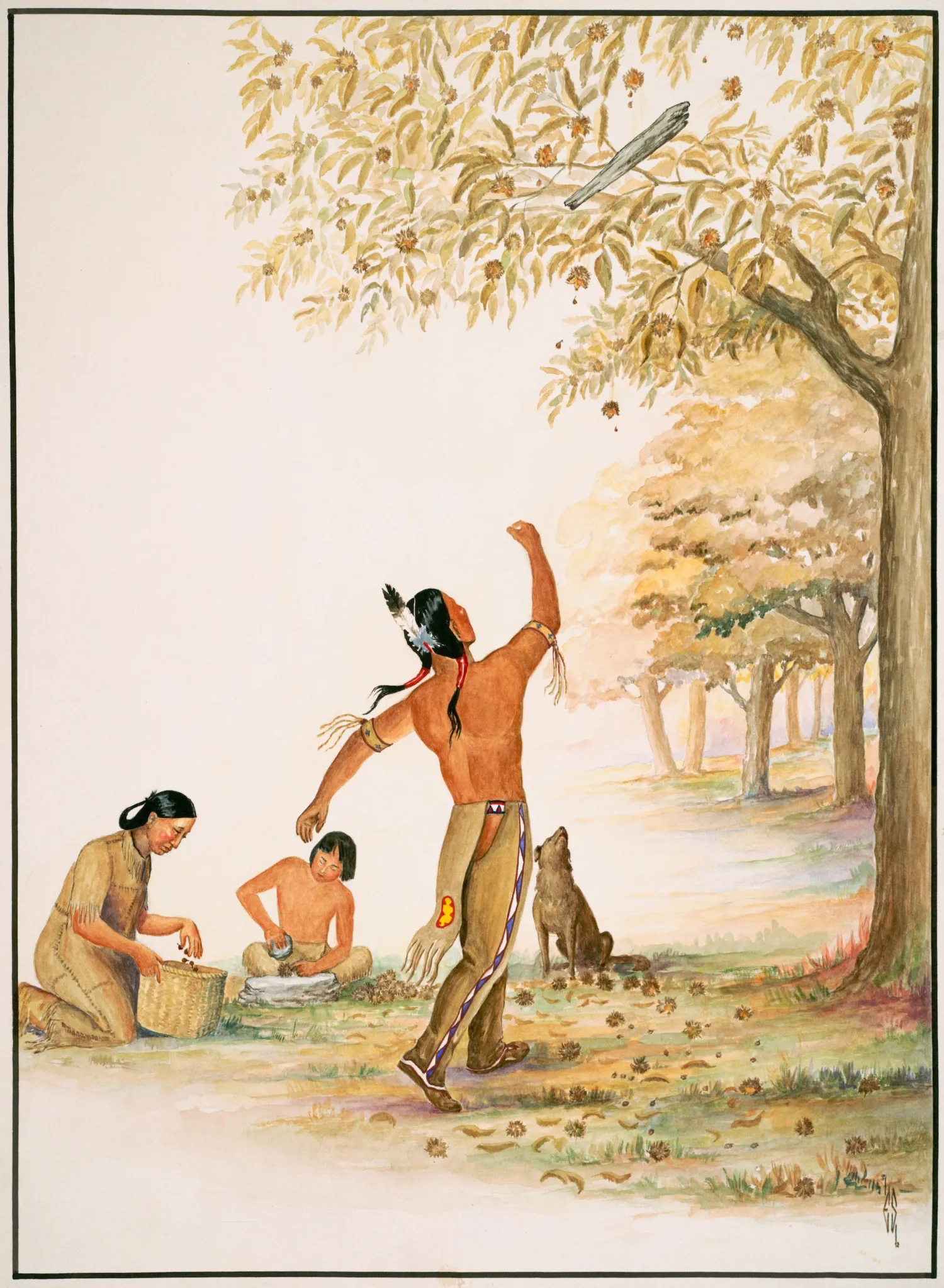 Gathering Chestnuts, painting by Ernest Smith, with permission from the Rochester Museum and Science Center